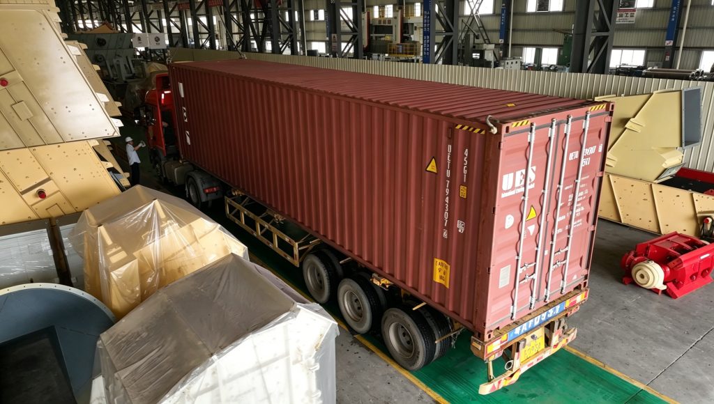 Leimeng PFG impact crusher equipment loaded in container for Algeria project