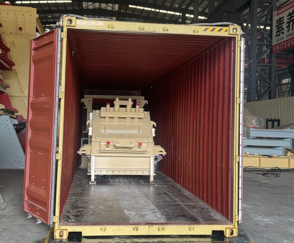 PFG impact crusher loaded inside container for Algeria quarry and mining applications