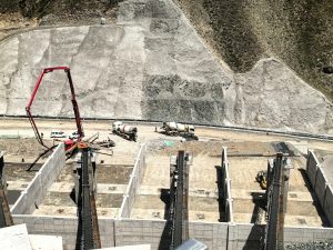 Site layout and conveyor arrangement for Leimeng tuff aggregate production line in Gansu, China.